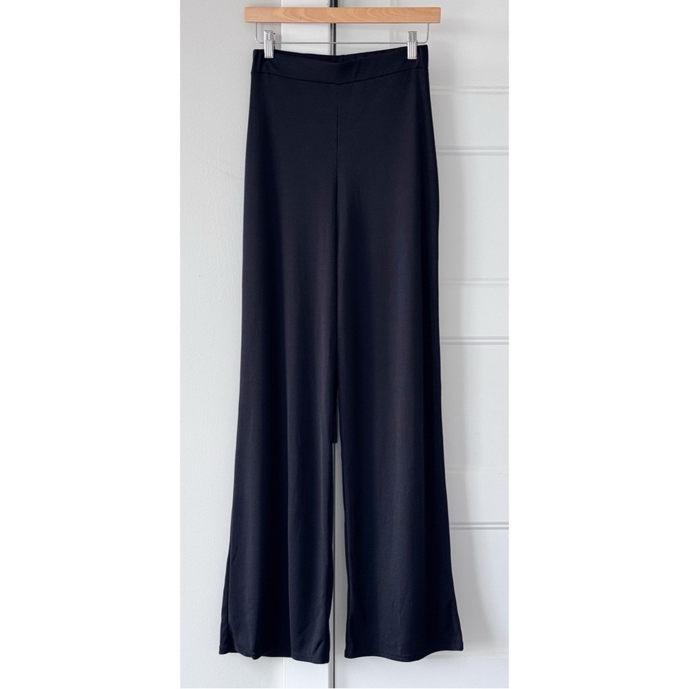Nasty Gal Ribbed High Waisted Wide Leg Pants